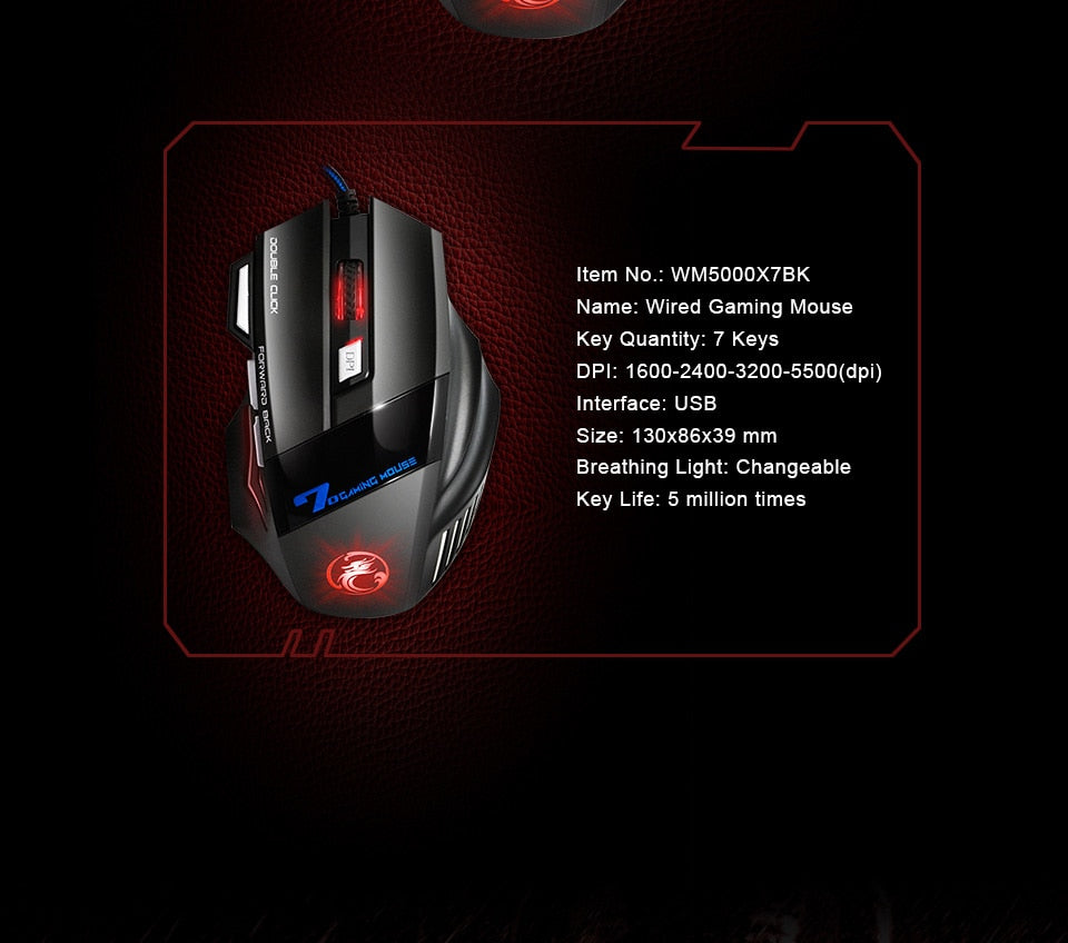 Professional Wired Gaming Mouse 7 Button